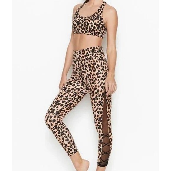 Victoria’s Secret Soft Incredible Essentials leggings Leopard Print sz 2 - Picture 1 of 4